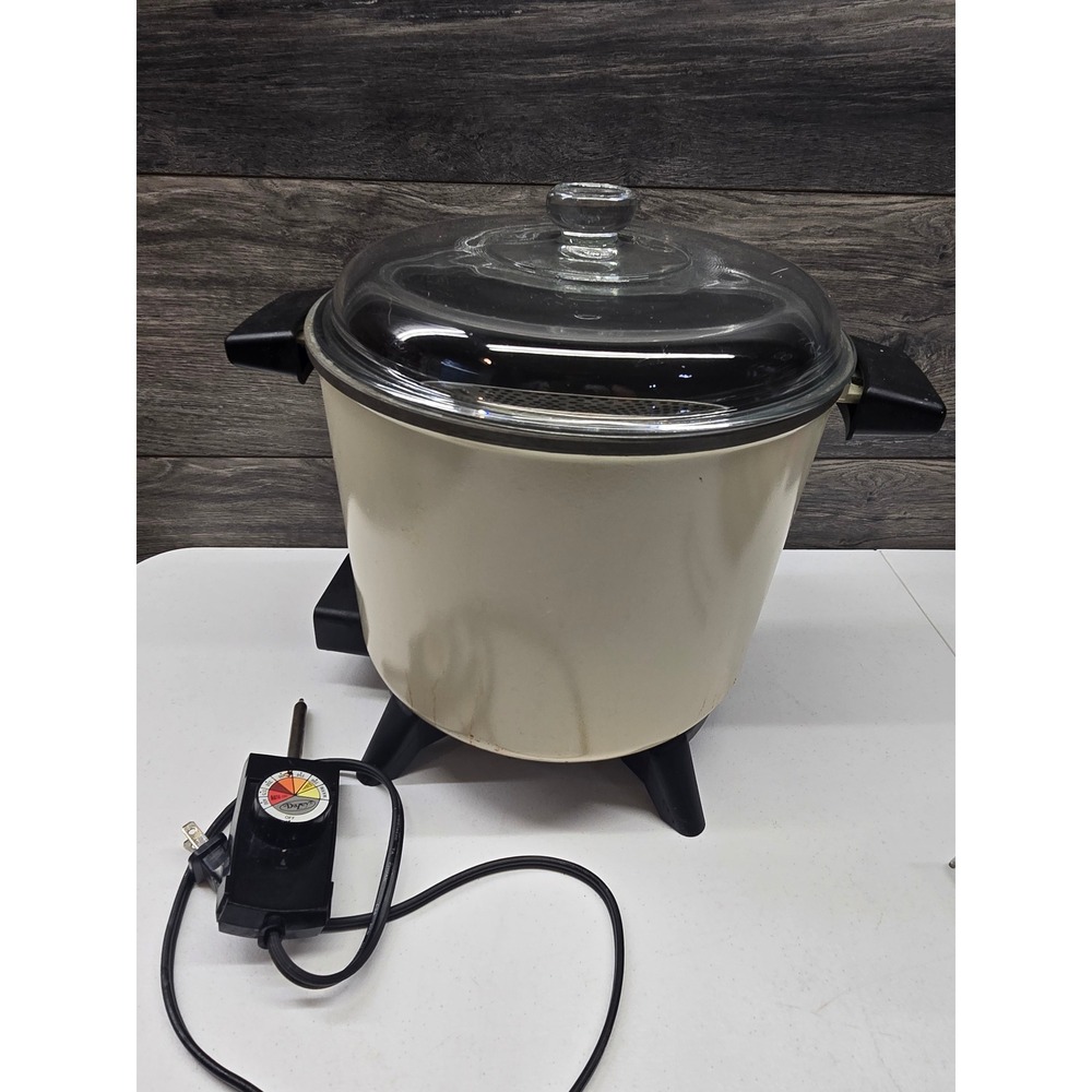 Vintage Dazey Chefs Pot DCP-6 Electric Deep Fryer Steamer Cooker Almond 6 Quart‎